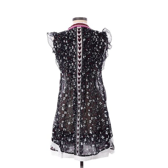 Poupette St. Barth Mini Sasha Dress Black Floral Small - Picture 5 of 8